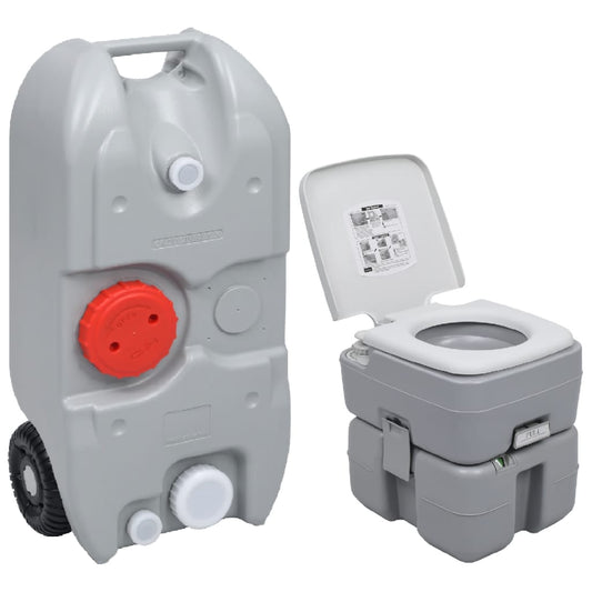 Draagbaar campingtoilet en watertankset