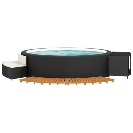 Hottub-Ombouw Poly Rattan En Massief Acaciahout