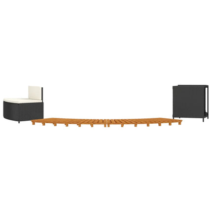 Hottub-Ombouw Poly Rattan En Massief Acaciahout