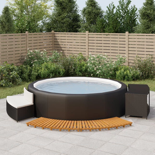 Hottub-Ombouw Poly Rattan En Massief Acaciahout