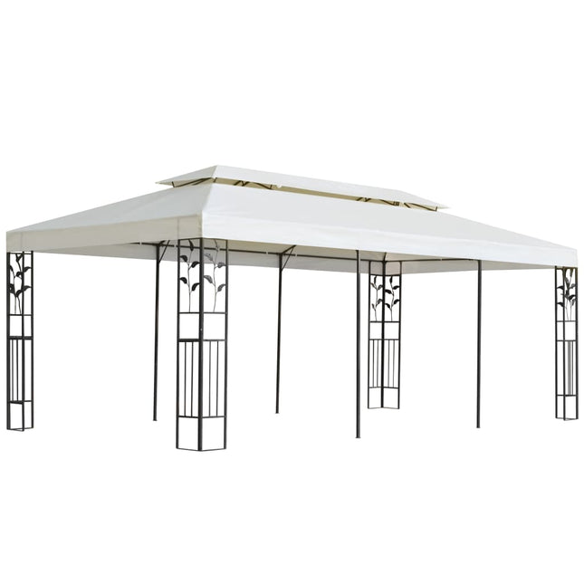 Prieel Met Dubbel Dak 6X3 M Wit