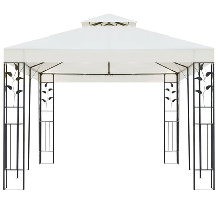 Prieel Met Dubbel Dak 6X3 M Wit Grijs