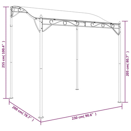 Luifel 2X2,3 M 180 G/M² Stof En Staal Kleurig