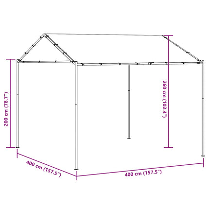Tuinpaviljoen 4X4 M Staal En Stof Antracietkleurig