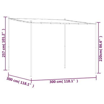 Prieel 3X3 M 180 G/M² Stof En Staal Antracietkleurig