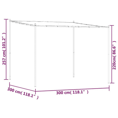 Prieel 3X3 M 180 G/M² Stof En Staal Antracietkleurig