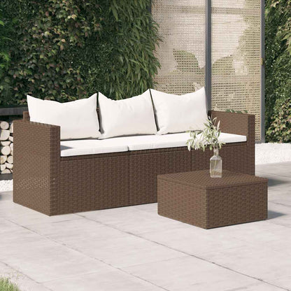 Tuinbank 3-Zits Met Kussens Poly Rattan