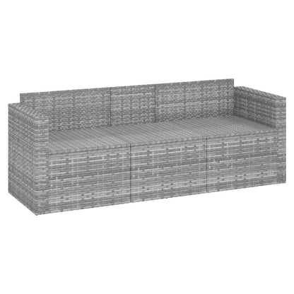 Tuinbank 3-Zits Met Kussens Poly Rattan