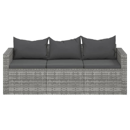 Tuinbank 3-Zits Met Kussens Poly Rattan
