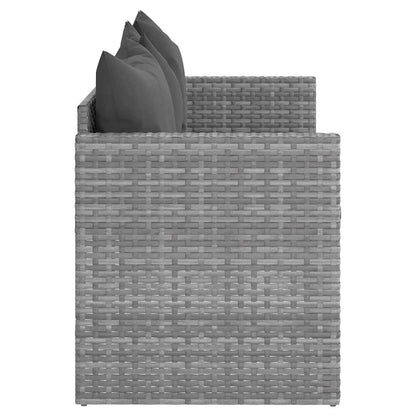 Tuinbank 3-Zits Met Kussens Poly Rattan