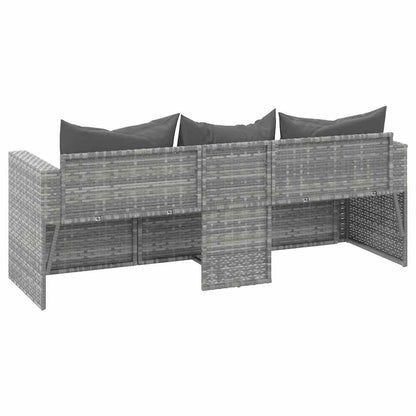 Tuinbank 3-Zits Met Kussens Poly Rattan