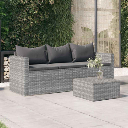 Tuinbank 3-Zits Met Kussens Poly Rattan