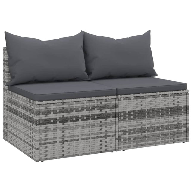 Tuinmiddenbank Met Kussens 2 St Poly Rattan