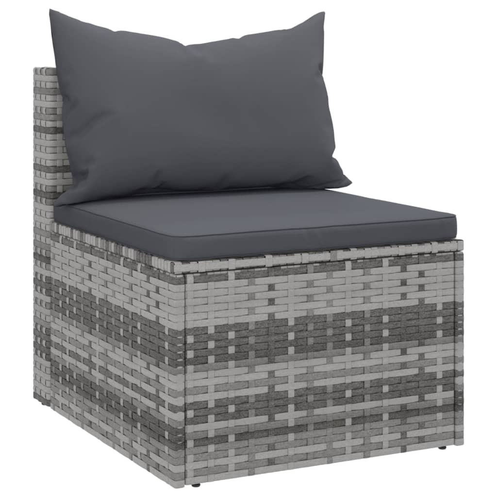 Tuinmiddenbank Met Kussens 2 St Poly Rattan