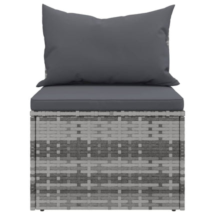 Tuinmiddenbank Met Kussens 2 St Poly Rattan