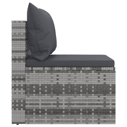 Tuinmiddenbank Met Kussens 2 St Poly Rattan