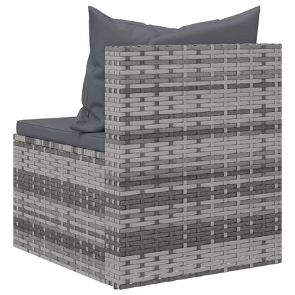 Tuinmiddenbank Met Kussens 2 St Poly Rattan