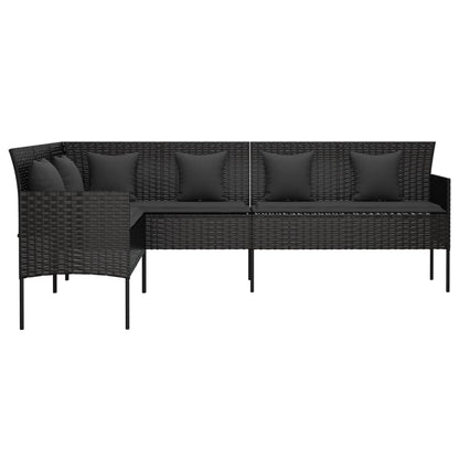 Tuinbank L-Vormig Met Kussens Poly Rattan