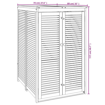 Afvalbakberging Enkel 70X89X117 Cm Massief Acaciahout