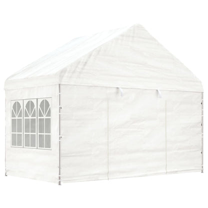 Prieel Met Dak 17,84X4,08X3,22 M Polyetheen Wit