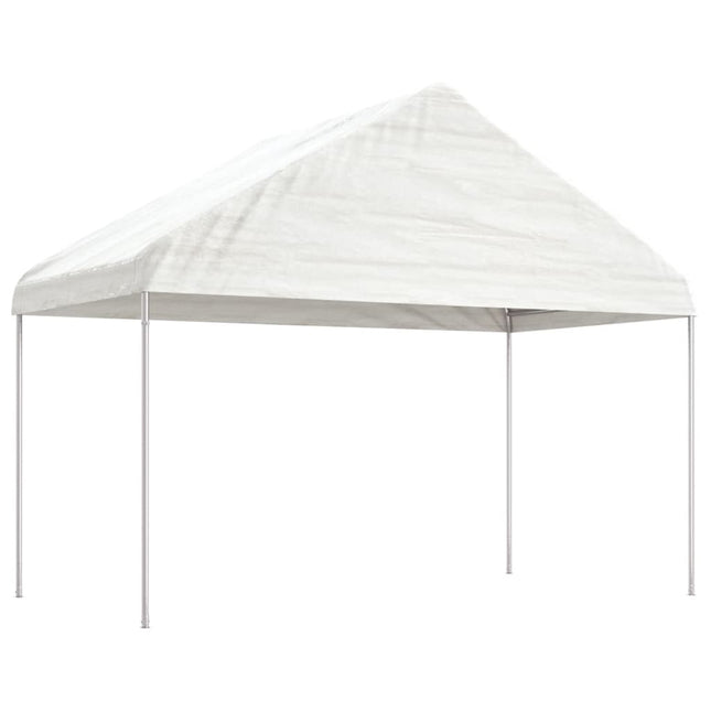 Prieel Met Dak 4,08X2,23X3,22 M Polyetheen Wit