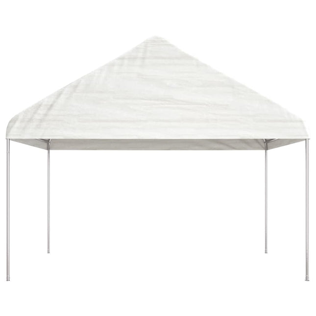 Prieel Met Dak 4,08X2,23X3,22 M Polyetheen Wit