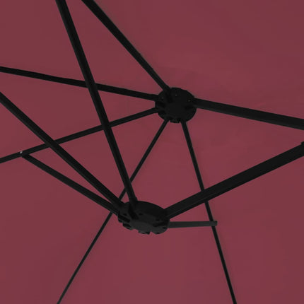 Parasol Dubbel Dak Met Led 449X265 Cm Bordeaux