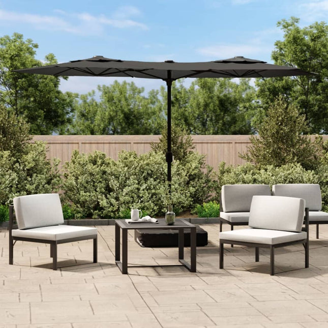 Parasol Dubbel Dak Met Led's 316X145 Cm