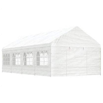Prieel Met Dak 17,84X4,08X3,22 M Polyetheen Wit