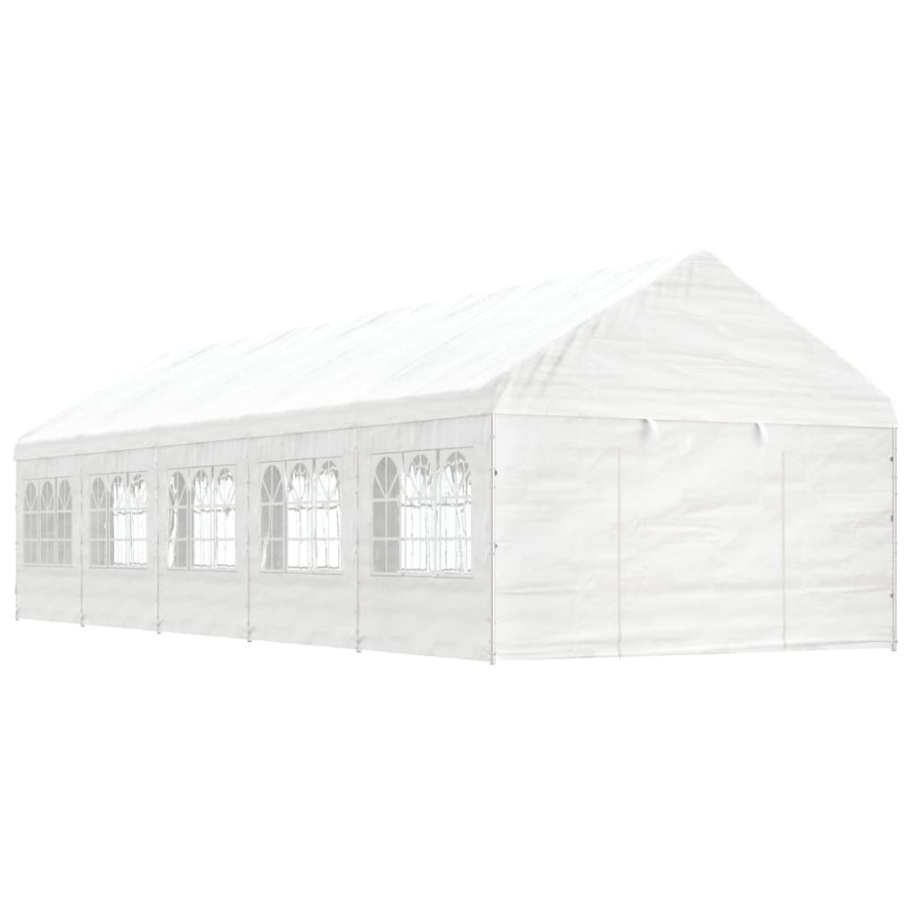 Prieel Met Dak 17,84X4,08X3,22 M Polyetheen Wit
