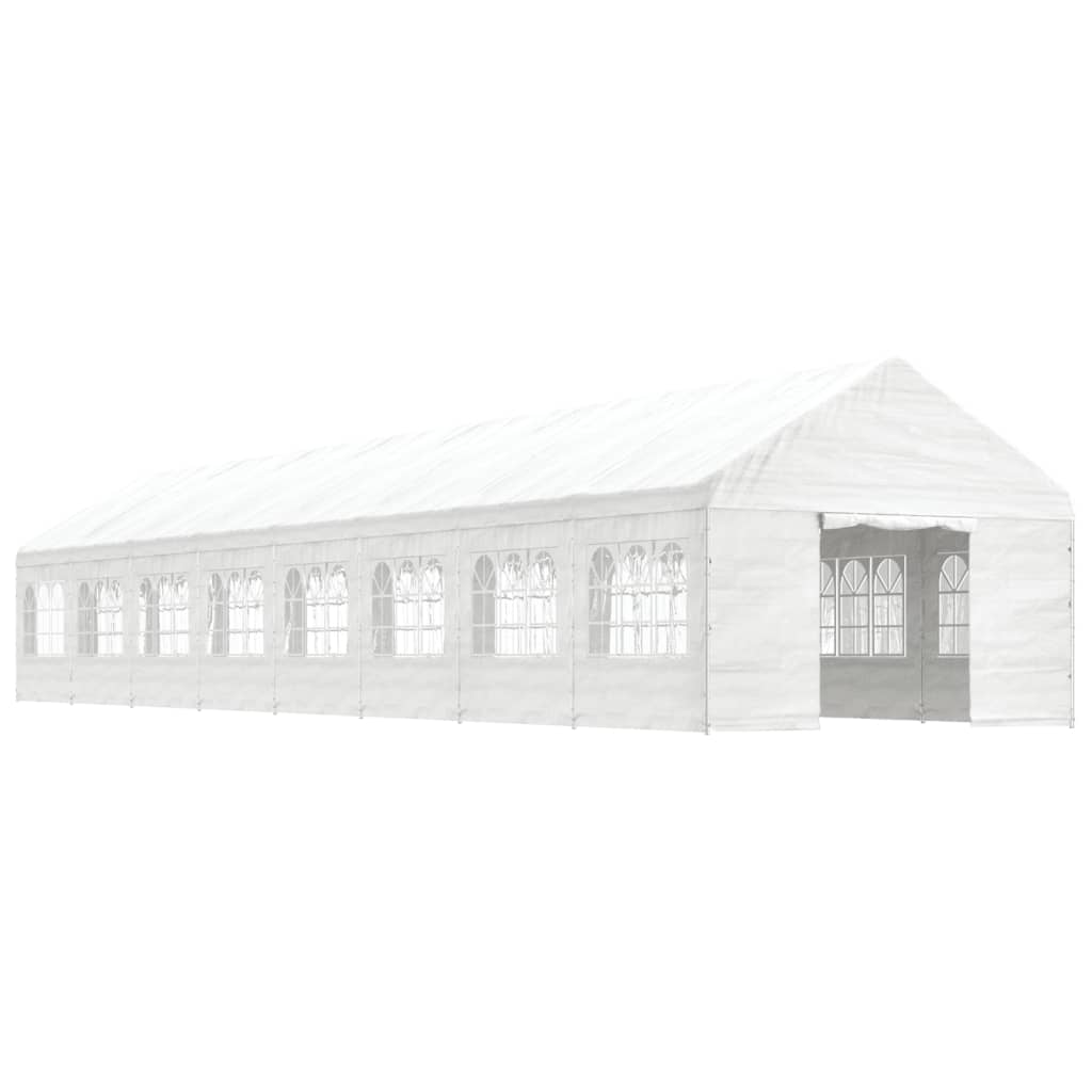 Prieel Met Dak 17,84X4,08X3,22 M Polyetheen Wit