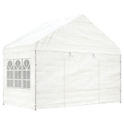 Prieel Met Dak 17,84X4,08X3,22 M Polyetheen Wit