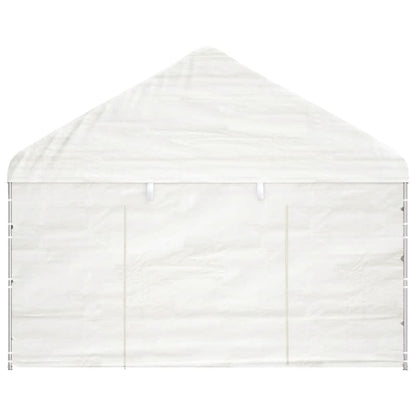 Prieel Met Dak 17,84X4,08X3,22 M Polyetheen Wit