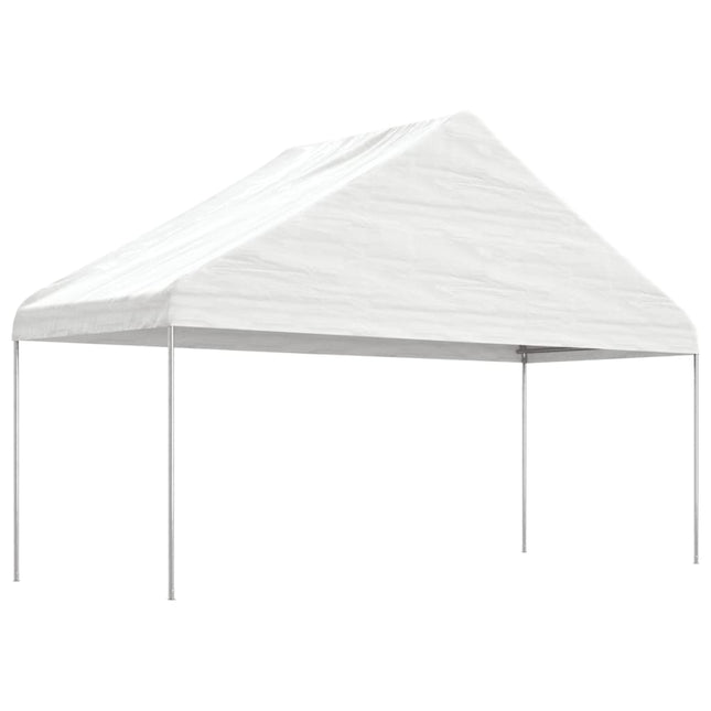 Prieel Met Dak 11,15X5,88X3,75 M Polyetheen Wit