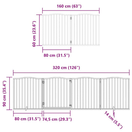 Hondenhek Inklapbaar 10 Panelen 800 Cm Populierenhout