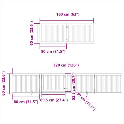 Hondenhek Inklapbaar Met Deur 6 Panelen 480 Cm Populierenhout