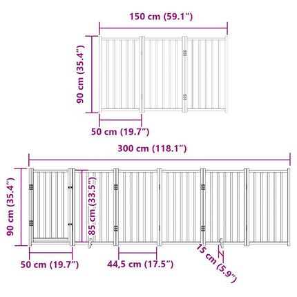 Hondenhek Inklapbaar 15 Panelen 750 Cm Populierenhout