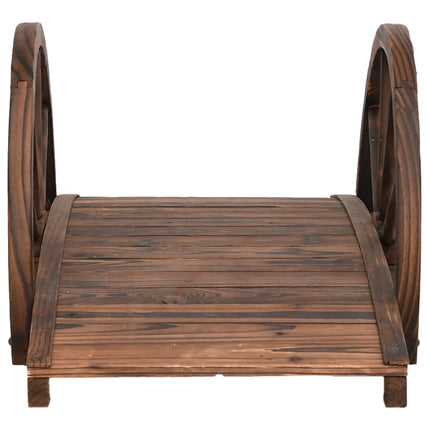 Tuinbrug Met Half Wiel 99X50X38 Cm Massief Vurenhout Oranje