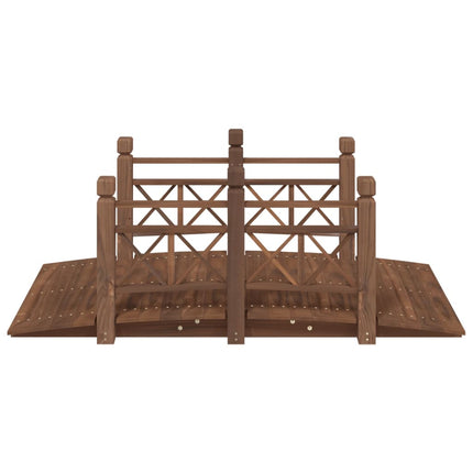 Tuinbrug Met Leuningen 150X67X56 Cm Massief Vurenhout