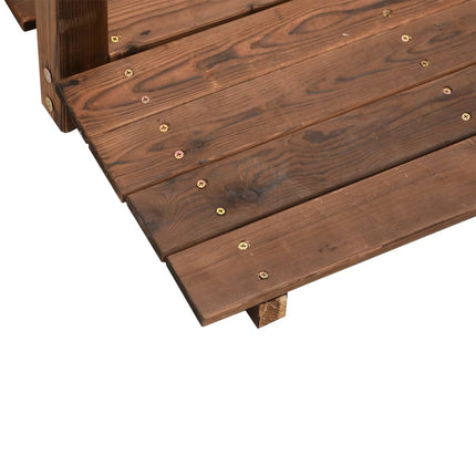 Tuinbrug Met Leuningen 150X67X56 Cm Massief Vurenhout
