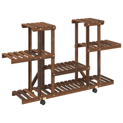 Plantenstandaard Met Wielen 110X25X78 Cm Massief Vurenhout
