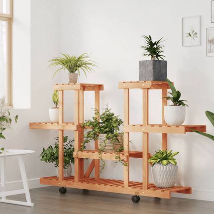Plantenstandaard Met Wielen Massief Vurenhout