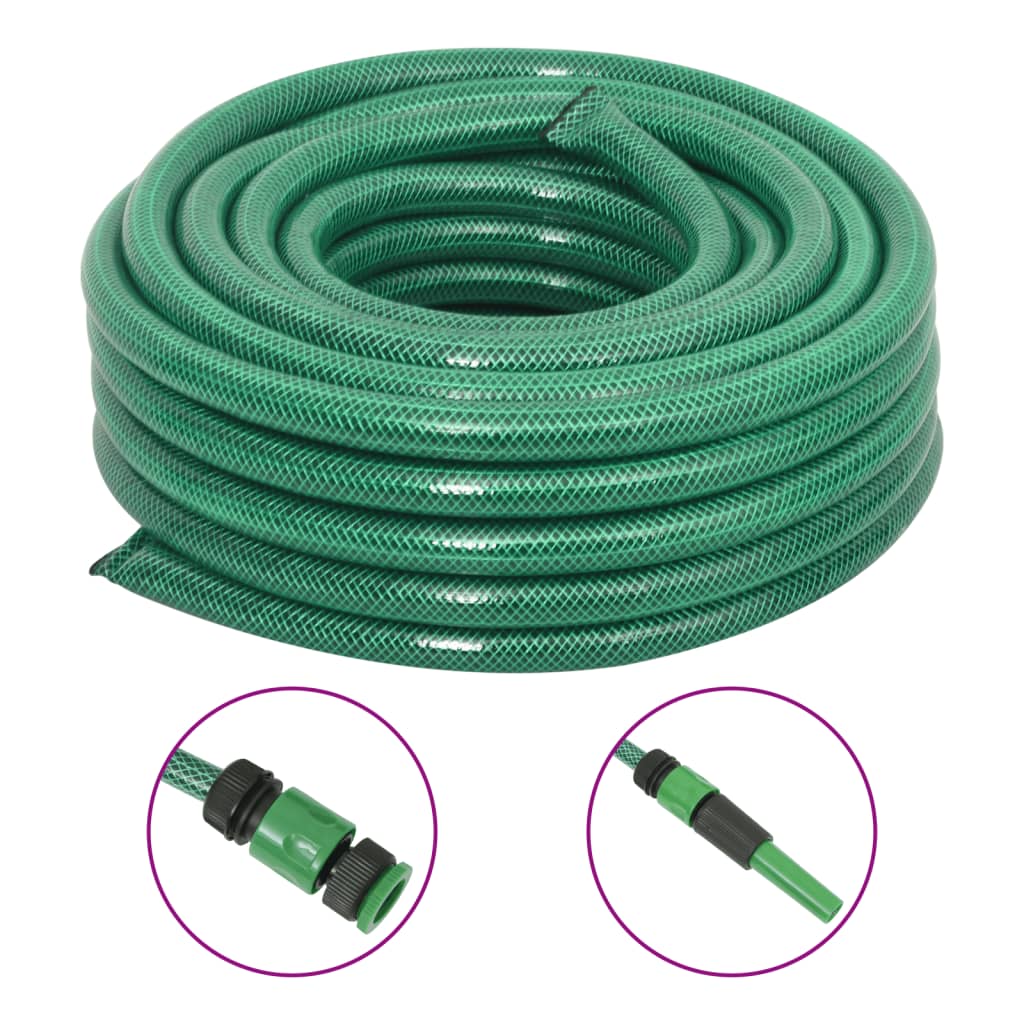 Tuinslang Met Koppelingsset 0,75'' 50 M Pvc Groen