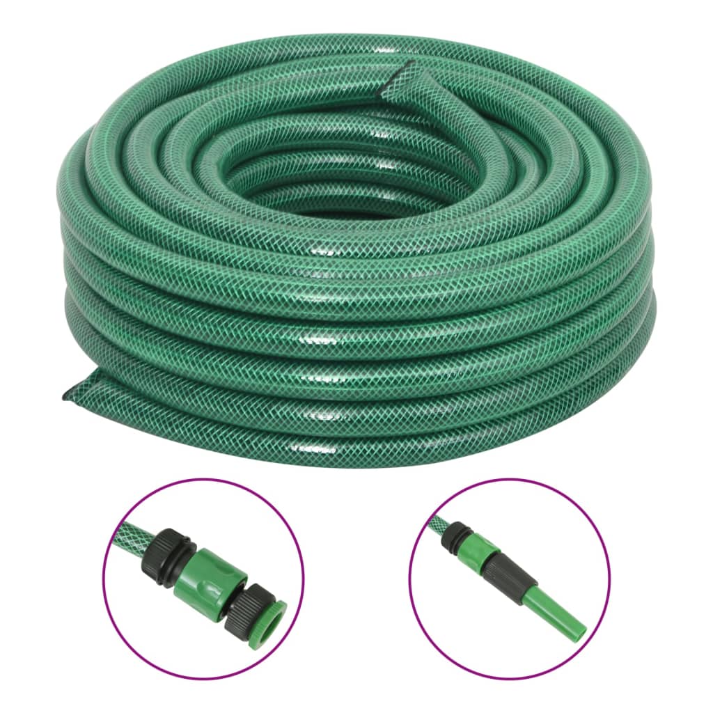 Tuinslang Met Koppelingsset 0,75'' 50 M Pvc Groen