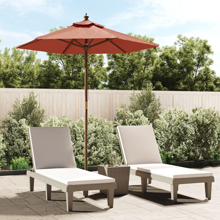 Parasol Met Houten Paal 196X231 Cm Kleurig