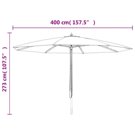 Parasol Met Houten Paal 400X273 Cm