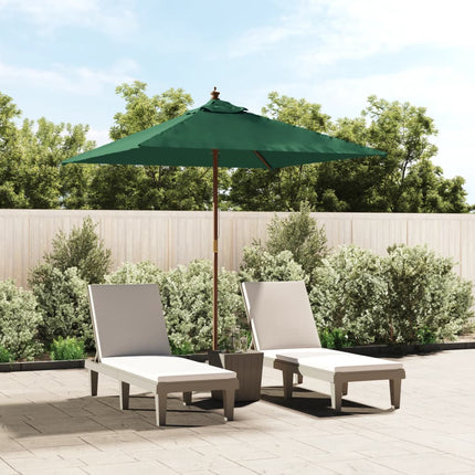 Parasol Met Houten Paal 198X198X231 Cm Kleurig