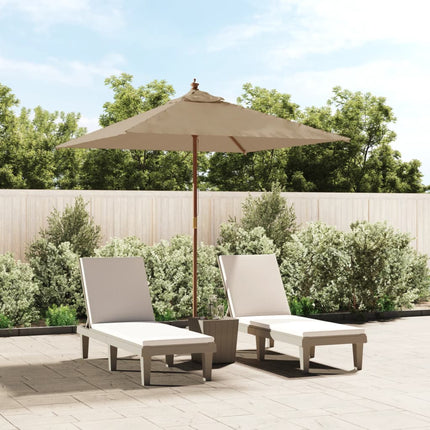 Parasol Met Houten Paal 198X198X231 Cm Kleurig