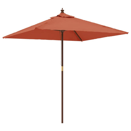 Parasol Met Houten Paal 198X198X231 Cm Kleurig