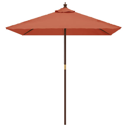 Parasol Met Houten Paal 198X198X231 Cm Kleurig